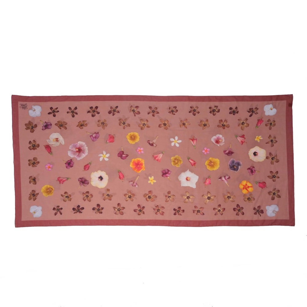 Lola Pilar Hawai’i Haut-te Couture Travel Sarong/Scarf - Floral Maroon